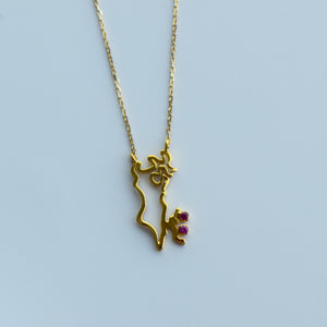 Bahrain Map Necklace